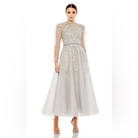 Mac Duggal 20444 Tea-Length A-Line Cocktail Dress